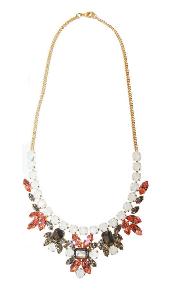 Mezi Pallenberg - Crystal Flower & Chain Necklace