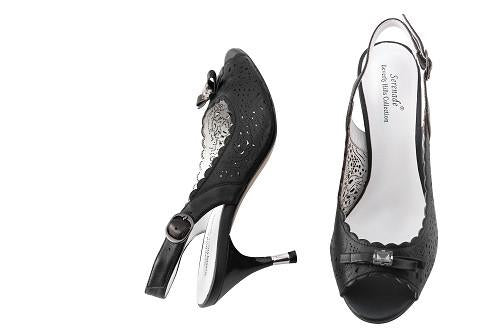 Serenade Beverly Hills Collection - Classic Leather Laser Cut Heels